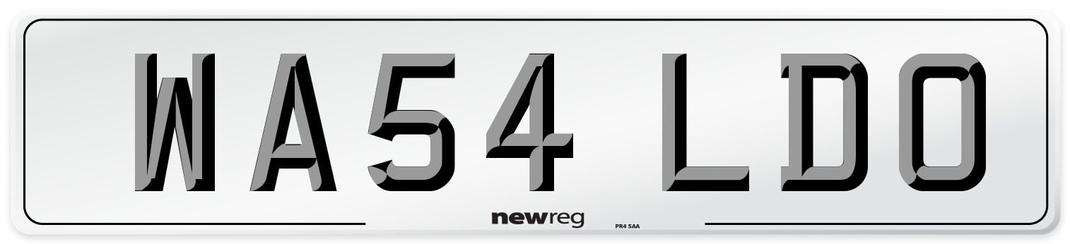 WA54 LDO Number Plate from New Reg